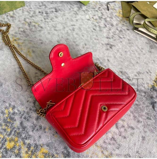GUCCI MARMONT MATELASSE LEATHER SUPER MINI BAG 476433 (19.5*10.2*5.1cm) GUCCI MARMONT MATELASSE LEATHER SUPER MINI BAG 476433 (19.5*10.2*5.1cm)